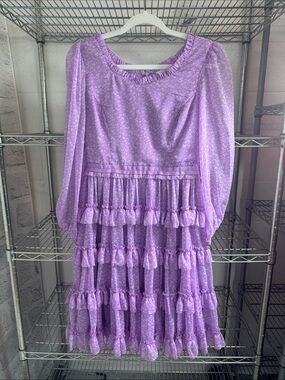 Ivy City Co Lavender Ruffle Tiered Dress